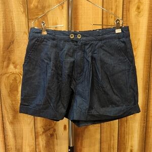 Modcloth Cuffed Front zipper Denim shorts Large